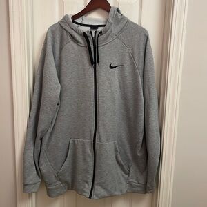 Grey Nike Zip Hoodie- XXLT